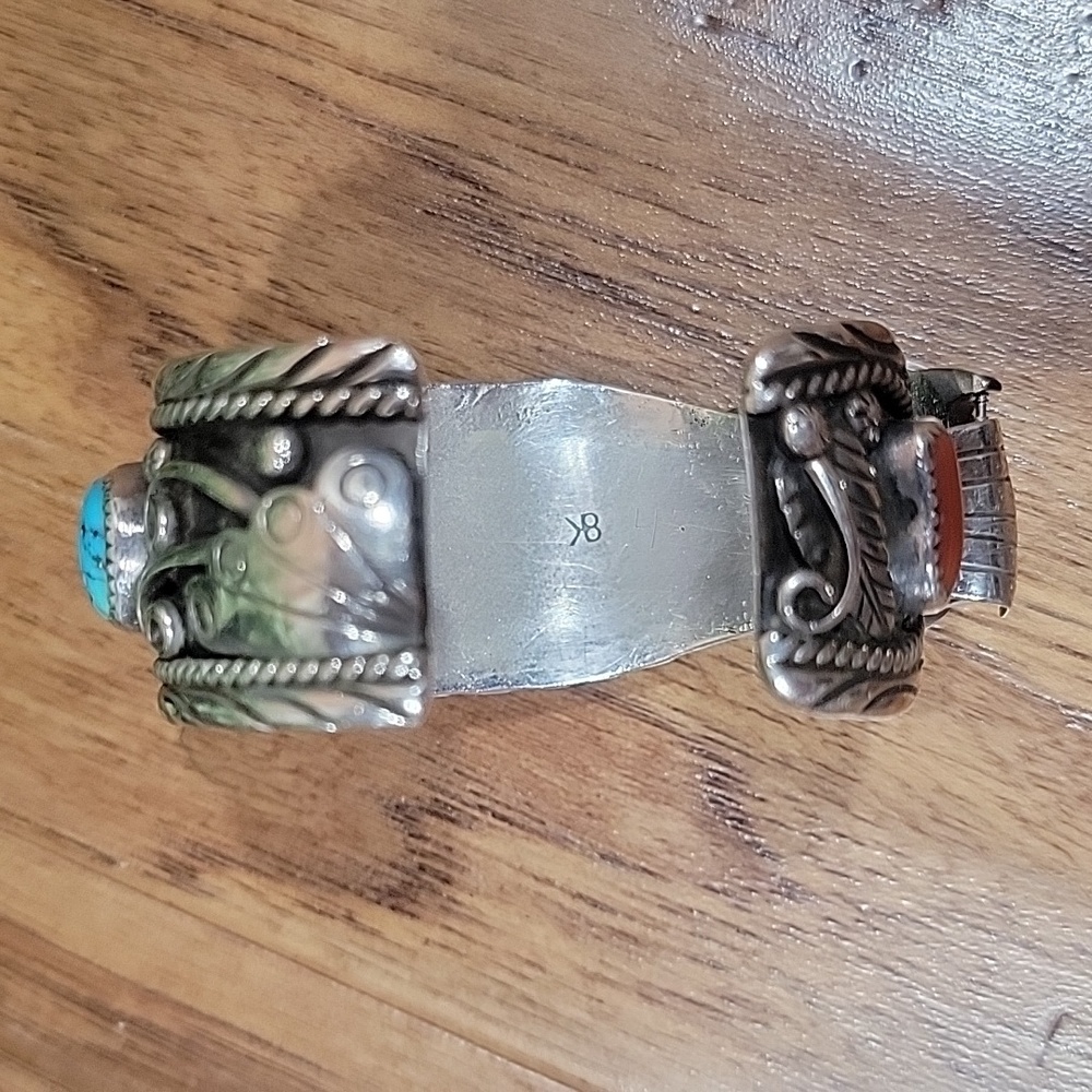 1950's Rare Navajo Sidewinder Cuff Bracelet Watch - Picture 9 of 16